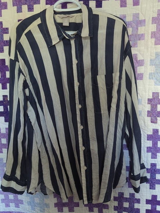 H&M Tops - Women's H&M 100% Linen Oversized Button-down Shirt